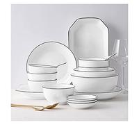 Dinner Set, Special Restaurant Dinnerware Set, 19-Pieces Dinnerware Sets, Bone China Porcelain Tableware Set with Plates Bowls and Dish, Ceramic Dinner Set for Home Kitchen