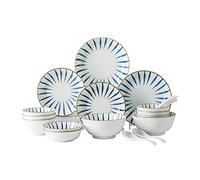 Dinner Set, Special Restaurant Dinnerware Set, Ceramic Tableware Set, Kitchen Plate and Bowl Set 20-Piece High Temperature Porcelain Home