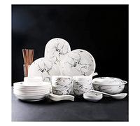 Dinner SetsDinnerware Set for Home or Special Restaurant, 55PCS Chinese Style Bone China Dinnerware Set Household Phnom Penh Ceramic Bowl Dishes Plate Service for 10