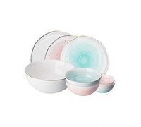 Dinner SetsHome Kitchen Dinnerware Set Irregular Dish Set, Plates and Bowls Sets, 8-Piece Ceramic Dinner Plate Sets, Service for 6 Dinnerware Set