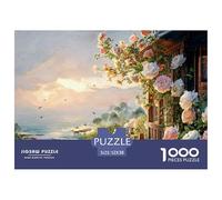 Dinner Table on The Balcony of An Ocean 1000 Piece Eco-friendly Paper Jigsaw Puzzles Beach View House Unique Challenging Educational Toys Jigsaws for Toddlers 52x38cm/1000pcs