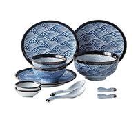 Dinnerware Set, 12 Piece Dishes Set, Plates and Bowls Set for 2, Kitchen Porcelain Dinnerware Sets, Ceramics Dinner Set, Tableware Set