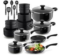 Dinnerware Set 6 People Plates Bowls Utensils Pots Pans Cookware Home Dining