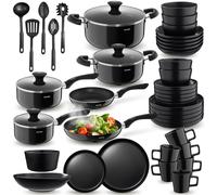 Dinnerware Set 6 People Plates Bowls Utensils Pots Pans Cookware Home Dining