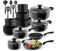 Dinnerware Set 6 People Plates Bowls Utensils Pots Pans Cookware Home Dining