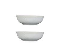 Dinnerware Set Ceramic Tableware Pure White Gold Edged Bowls Plate Set Noodle Bowl Steak Plate Fruit Dish Use(2pcs 7inch Bowl)