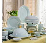Dinnerware Set,Fine Bone China Porcelain Dinner Set for 10-15 People, Luxury Style Jingdezhen High-End Bone China Penh Tableware Set