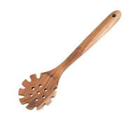 Dinnerware Set for 4 Wooden Pasta Spoon Spaghetti Fork Long Hand Pasta Serving Utensils Teak Spaghetti Server Spoon Forks Spatula Tool Dinner Bowl (Brown, 32x8cm)