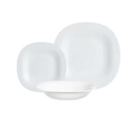 Dinnerware Set Luminarc Carine Square Glass White Crockery Plates Microwave Safe