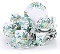 Dinnerware Sets Dish Set,32-Piece Porcelain Ceramic Tableware Dinner Set with Dinner Plate,Dessert Plate,Cereal Bowl,380Ml Mug Service,