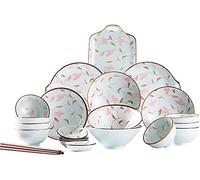 Dinnerware Sets - Luxury Dishes Service Set, 28-Piece Porcelain Tableware Set, Flower Ceramic Dishes Set with Bowls Plates, Service for 8, Great for Wedding,