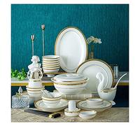 Dinnerware Sets - Luxury Dishes Service Set, 30/56/60Pcs Ceramic Dinnerware Set Bone China Tableware Dishes Plates Ceramic Combination Dinner Service Set,56 Pieces