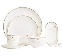 Dinnerware Sets - Luxury Dishes Service Set, Chinese Penh Bone China Dinner Set, Ink Painting Ceramic Tableware Set, 8 Pieces Set, Hotel Table Set,