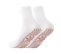 Dinnesis Heated Socks Tourmaline Self-heating Magnetic Comfortable Winter Warm Men Ruin Stuff Socks (White, One Size)