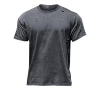 Dinnesis Men's Fashion Spring and Summer Casual Striped Short Sleeve Round Neck Plain T-Shirt Wrist Watch Men's Flexible Bracelet, black, XXL