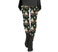 Dinnesis Women Christmas Day Winter Leggings Artistic Splash Print Soft Stretchy Pants Black Shirt Men, AG, 3XL