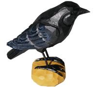 DinNingNing Wood Crow Figurine Black Raven Decor Small Animal Statues Carving Sculpture Ornament Bird Gifts