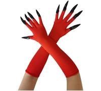 Dinntty 1 Pair of Black Long Nail Gloves for Halloween Day of the Dead Horror Length Paw Gloves Ghost Claw Gloves Party Playing Cosplay Props