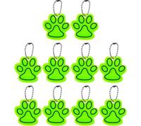 Dinntty 10pcs Cat Paw Reflective Keychain Two-sided Reflective Backpack Pendant Night Safety Reflective Pendant for Kids Cycling Walking