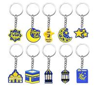 Dinntty 10pcs Eid Mubarak Keychain Eid Mubarak Lantern Keyring Islam Key Rings Ramadan Party Favor Adult Car Keys Trinkets