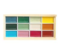Dinntty 12color Watercolor Paint Set,Traditional Chinese Solid Watercolors, Fluidity Paints for Students Beginners, Travel Art Kit