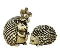 Dinntty 2pcs Brass Hedgehog Statue, Mini Hedgehog, Vintage Animal Statue, Hedgehog Ornaments, Metal Figure Props, Classic Animal Statue for Home Decor
