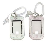 Dinntty 2pcs/set Camera Shaped Photocard Holder Card Holder Cartoon Id Badge Protector Korean Style Waterproof Sleeves School Stationery