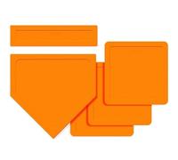 Dinntty 5pcs Baseball & Softball Base Set Rubber Field Bases for Kids Adults Practice Throw Down Bases for Baseball, Softball