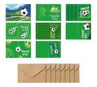 Dinntty 8pcs/set Football Match Greeting Card, Sports Theme Greeting Card with Envelope Soccer Fold Invitations Card for Party Decor