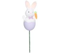 Dinntty Artificial Easter Stems Colorful Egg Bunny Picks with Glitter Bow Carrot Floral Arrangement Twig for Home Vase Filler Party Decor