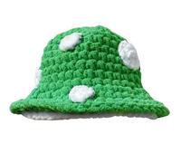 Dinntty Cute Knitted Mushroom Hat Foldable Knitted Hat Fisherman Hat Handmade Knitting Mushroom Hat Crochet Bucket Hat for Chidren
