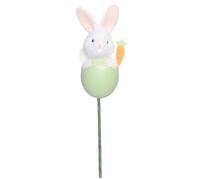 Dinntty Easter Stems Cute Colorful Eggshell Bunny Picks with Bow and Carrot Floral Twig Branch for Home Vase Filler Party Decor