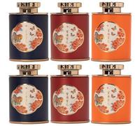 Dinntty Elegant Metal Tinplate Empty Tea Tin 6pcs Chic Mini-round Can Box for Diy Candles, Dry Storage, Spices, Tea, Candy, Party