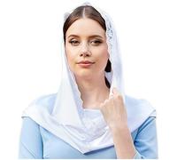 Dinntty Embroidered Lace Head Cover Shawl Head Scarf Muslim Bride Shawl Plain Hooded Soft Head Wraps Headband Foulard Wedding Hijab Mantilla Veil