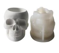 Dinntty Halloween Skull Silicone Molds Skull Flower Pot Silicone Mold, Resin Casting Molds Plant Pot Molds Candle Holder Molds