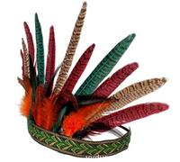 Dinntty Indian Plume Headband Crown Decor Feather Headpieces Ethnic Style Headband Headwear American Hair Accessories for Women Men