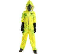 Dinntty Kids Zombie Hazmat Costume Child Toxic Hazmat Cosplay Costume Biohazard Zombie Jumpsuit Halloween Fancy Dress Costume