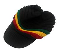 Dinntty Knit Rasta Hat Reggae Jamaican Cap Rainbow Colored Knitted Hat Crochet Baggy Cap Hippie Beanie Hat Skull Hat Autumn Winter Cap