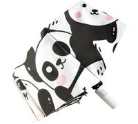 Dinntty Ladies' Cute Umbrella Cartoon Panda Folding Umbrella Three Fold Windproof Travel Umbrella Black Coating Sunscreen Umbrella Sunshade Umbrella