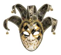 Dinntty Masquerade Mask Venetian Full Face Jester Mask Musical Carnival Mardi Gras Mask for Halloween Christmas Ball Prom Party