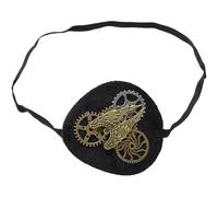 Dinntty Medieval One-eyed Mask with Gear Decor Steampunk Pirate Eyepatch Fancy Dress Eyewear for Halloween Party Festival