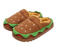 Dinntty Plush Slippers Burger Design Warm Slippers Anti-slip House Shoes for Winter Indoor Outdoor Warmth Accessories
