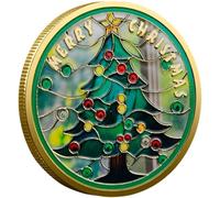 Dinntty Santa Claus Commemorative Coin, Merry Christmas Collectible Coin Christmas Challenge Coin Party Favors for Xmas Stocking Stuffers