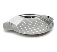 Dinntty Stainless Steel Spaetzle Maker Lid with Scraper Homemade German Noodle and Dumpling Press Strainer for Making Noodles