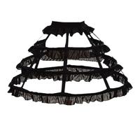 Dinntty Women's Crinoline Underskirt 3 Hoop Crinoline Cage Bustle Skirt Petticoat Wedding Bridal Underskirt Accessories Black