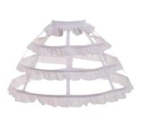 Dinntty Women's Crinoline Underskirt 3 Hoop Crinoline Cage Bustle Skirt Petticoat Wedding Bridal Underskirt Accessories
