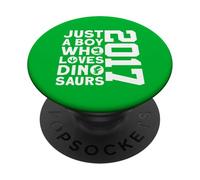 DINO 2017 JUST A BOY WHO LOVES DINOSAURS 9TH BIRTHDAY PopSockets Adhesive PopGrip