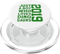 DINO 2019 JUST A BOY WHO LOVES DINOSAURS 7TH BIRTHDAY PopSockets PopGrip for MagSafe
