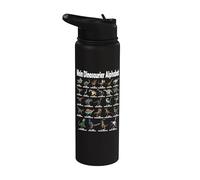 Dino Alphabet Dinosaur ABC A-Z T-Rex Tyrannosaurus Rex Stainless Steel Insulated Water Bottle