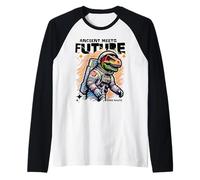 Dino Astronaut Ancient Rex Future Fusion Art Space Explorer Raglan Baseball Tee